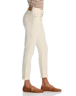 Dre Low Rise Slim Leg Jeans in Ecru