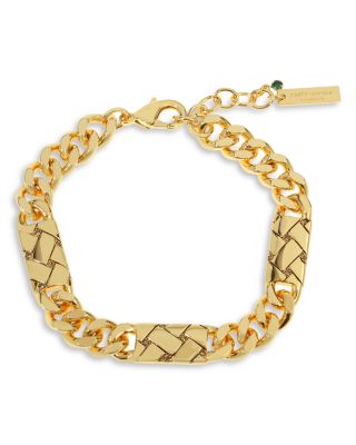 KURT GEIGER LONDON - Pav&eacute; Quilted Chain Link Bracelet