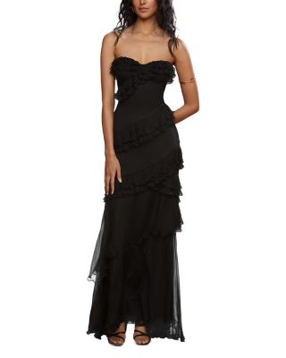 Harrison Silk Ruffled Gown