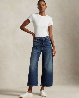 High Rise Wide Leg Crop Jeans