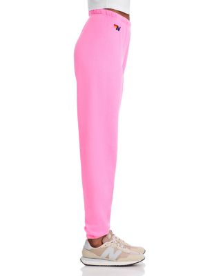 Rainbow-Stripe Sweatpants in Neon Pink - Exclusive