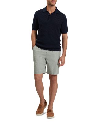 Waterby Short Sleeve Silk and Cotton Textured Polo