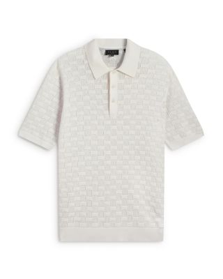 Waterby Short Sleeve Silk and Cotton Textured Polo