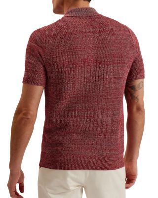 Blossam Textured Quarter Zip Polo Shirt