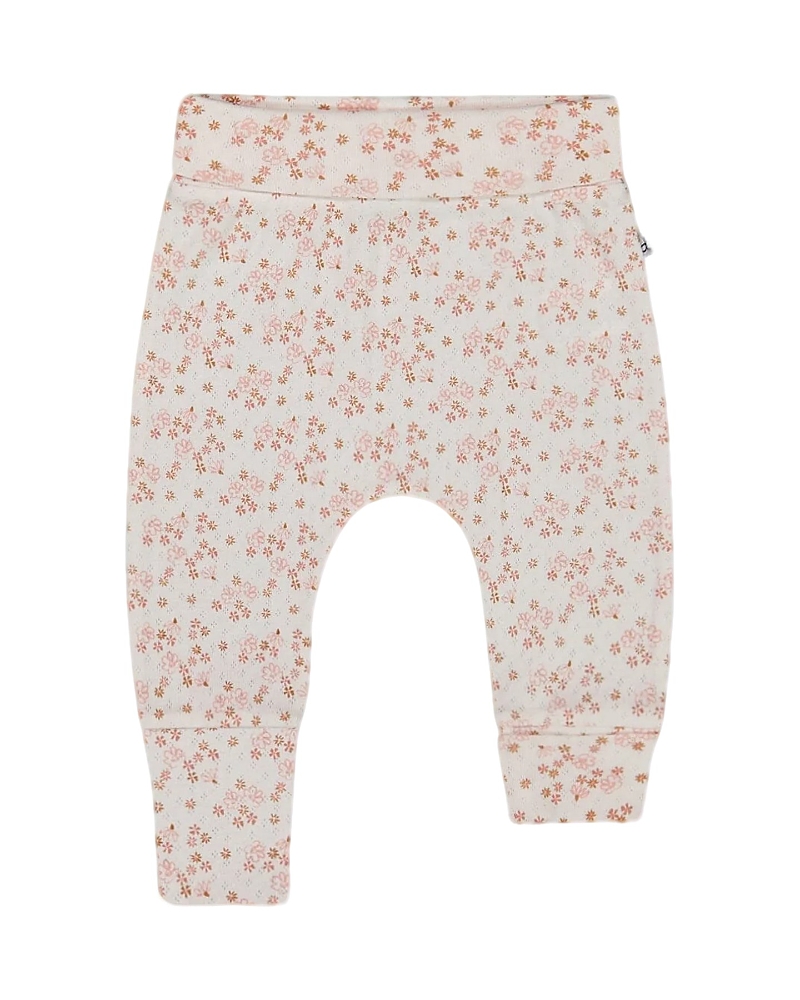 Deux par Deux Girls' Organic Cotton Pointelle Evolutive Printed Pant - Baby