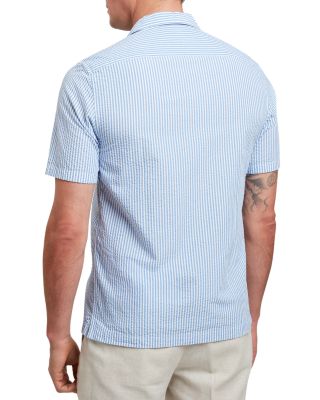 Ellyson Short Sleeve Seersucker Relaxed Fit Button Down Shirt