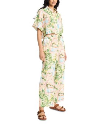 Postcard Print Top & Pants Set