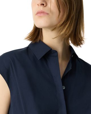 Cinched Cap Sleeve Shirt in Good Cotton