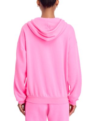 Rainbow Stripe Hoodie in Neon Pink - Exclusive