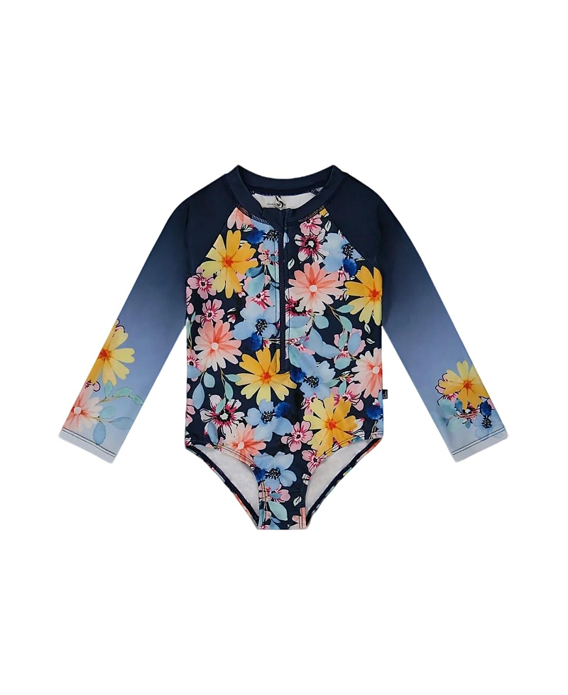 Deux par Deux Girls' Printed Long Sleeve Rashguard - Little Kid