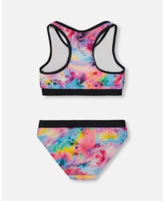 Girls' Printed Two-Piece Racerback Swimsuit - Little Kid