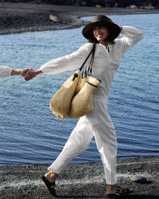 Linen Barrel Leg Trousers