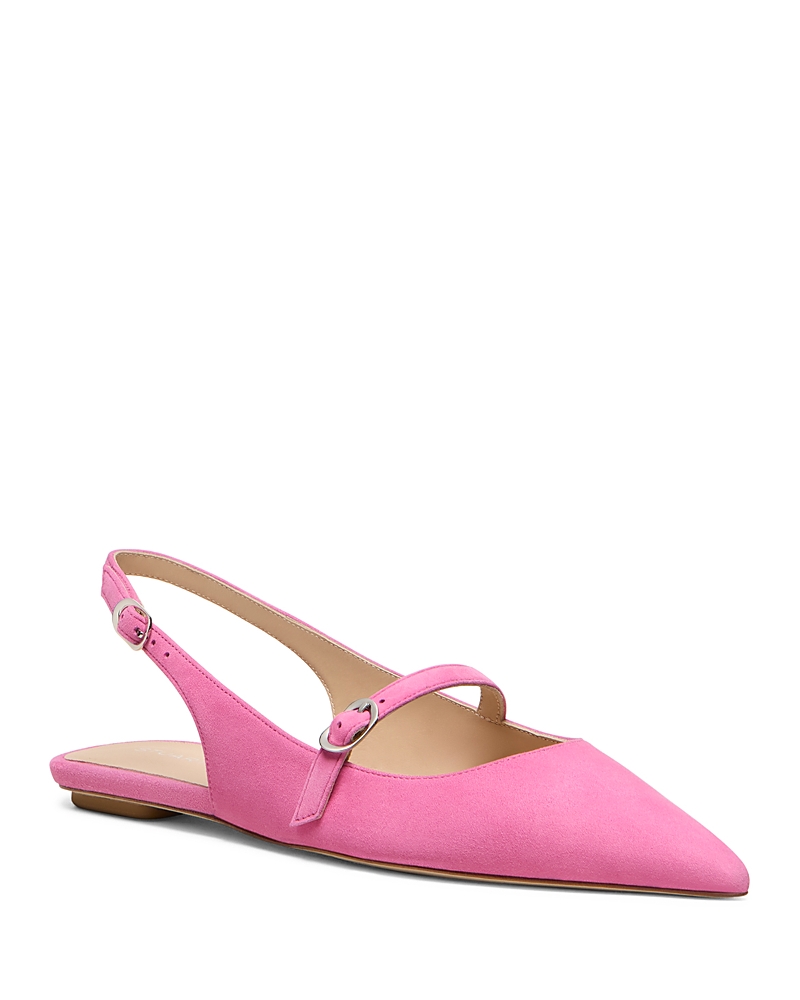 Stuart Weitzman Emilia Suede Mary Jane Slingback Ballerina Flats