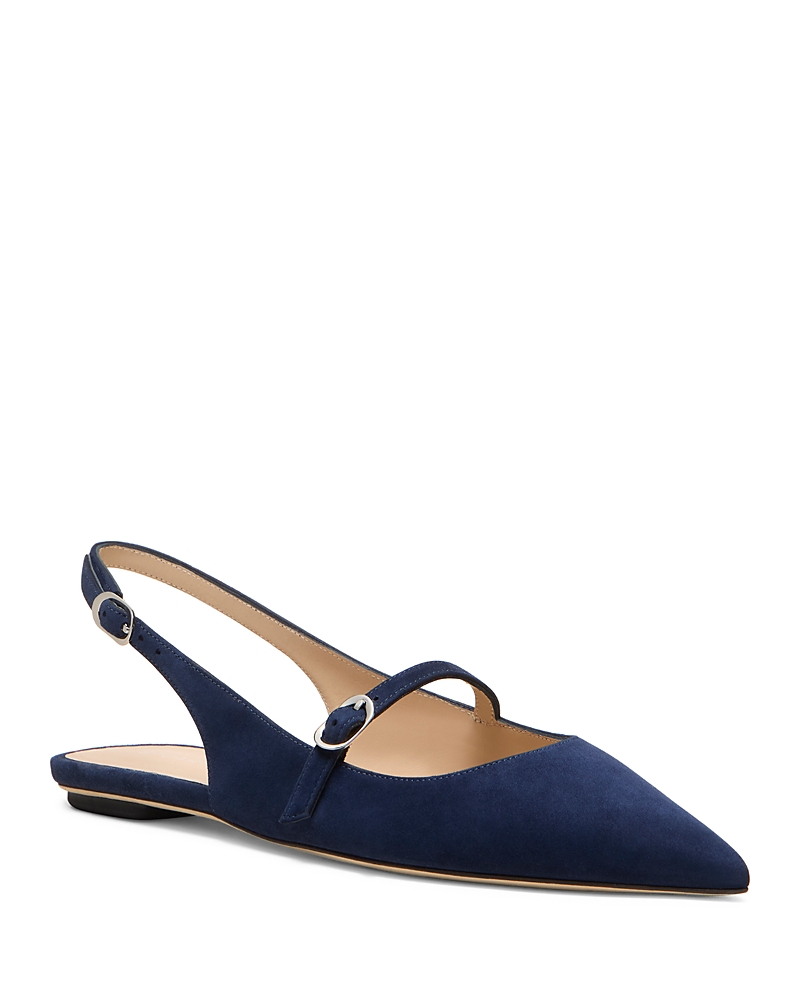 Stuart Weitzman Emilia Suede Mary Jane Slingback Ballerina Flats