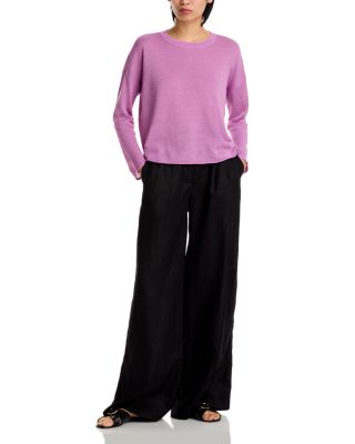 Linen Cotton Cord Crewneck Sweater