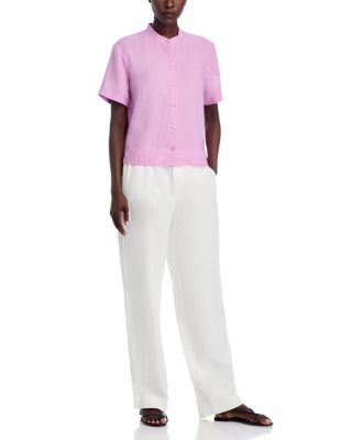 Linen Mandarin Collar Shirt