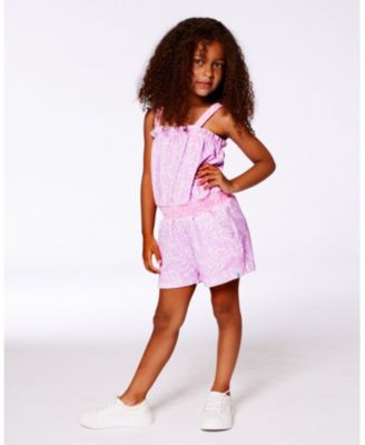 Girls' Printed Terry Cloth Romper - Big Kid