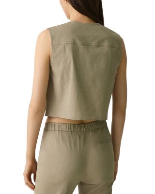 Fitted Sleeveless Linen Vest