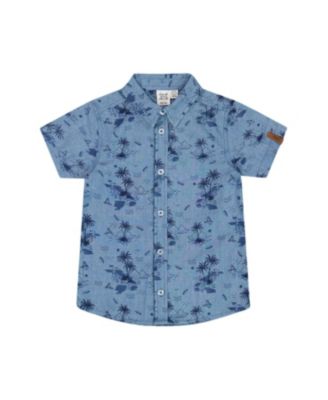 Boys' Printed Chambray Short Sleeve Shirt - Little Kid, Big Kid