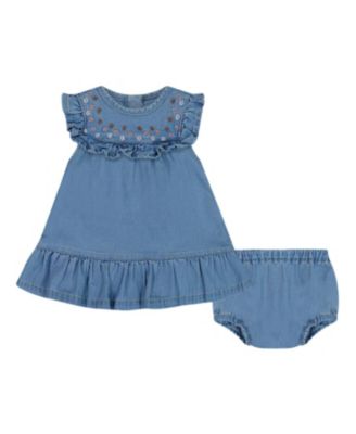 Deux par Deux - Girls' Light Soft Denim Dress and Bloomer Set - Baby