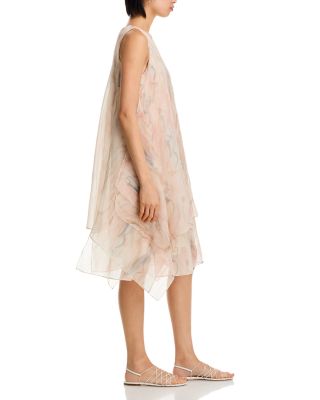 Silk Handkerchief Hem Dress