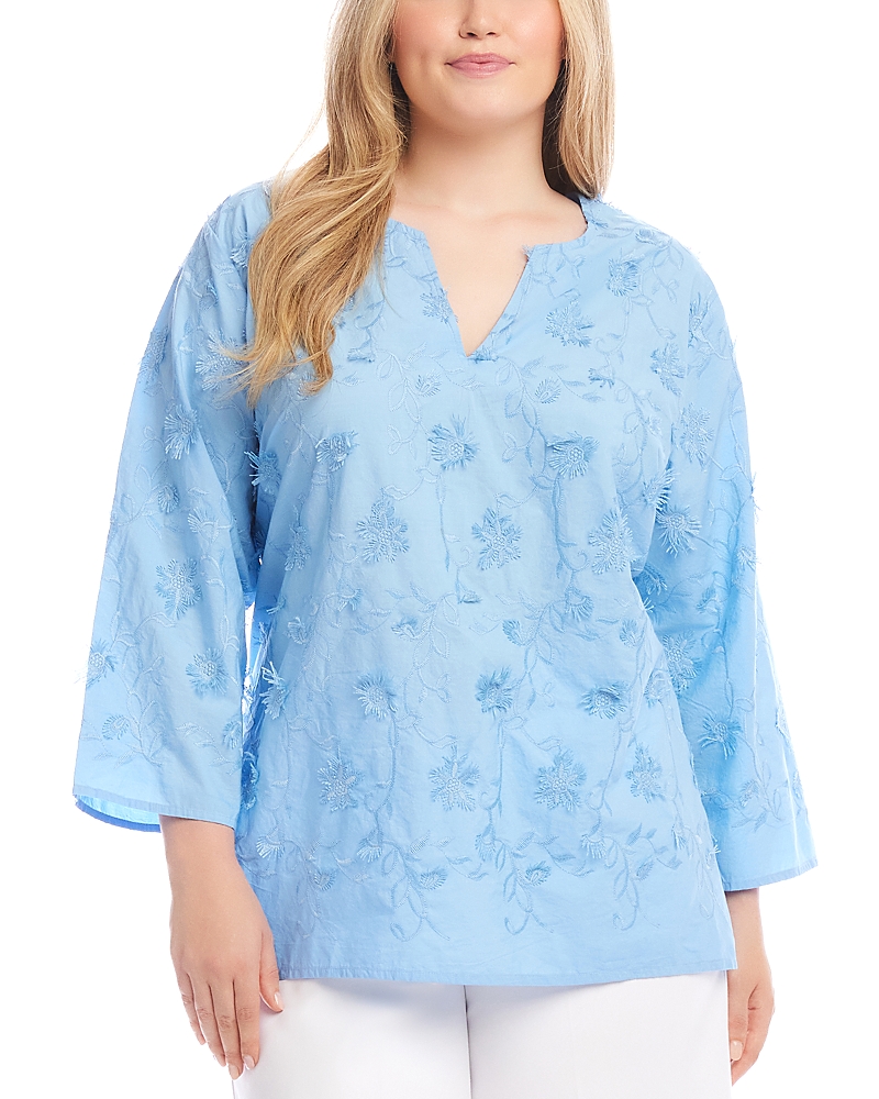 Karen Kane Three Quarter Sleeve Embroidered Tunic