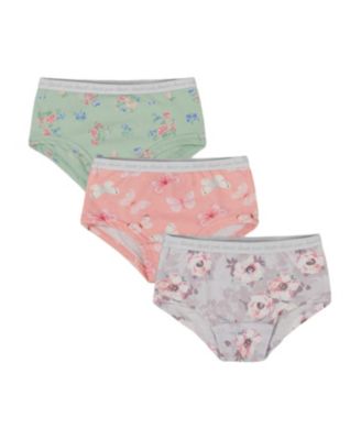 Deux par Deux - Girls' Printed Organic Cotton Short Underwear, Set of 3 - Little Kid, Big Kid