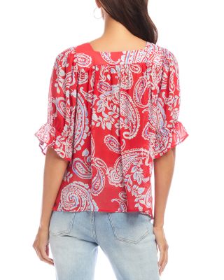 Ruffle Sleeve Square Neck Top