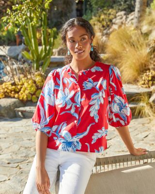 Puff Sleeve Button Front Shirt