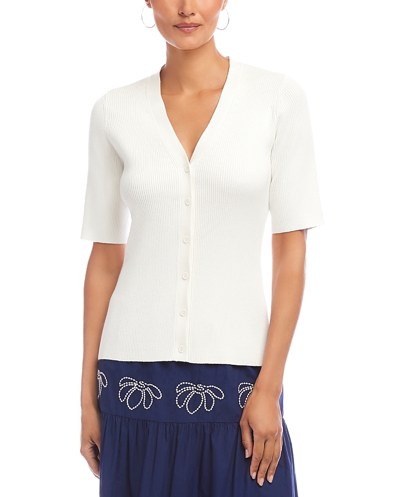Karen Kane Short Sleeve Ribbed Cardigan