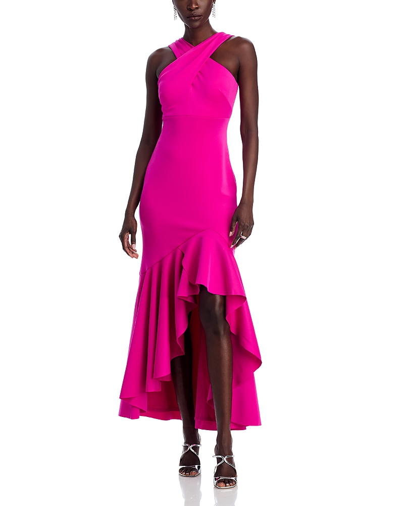 Eliza J Crisscross Halter High Low Dress