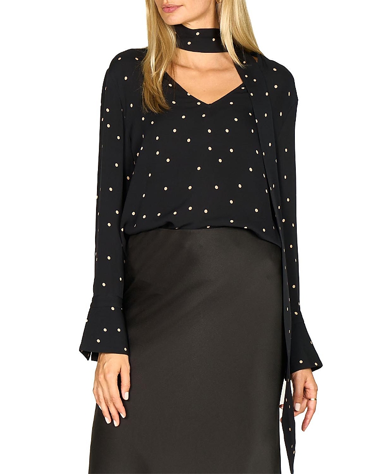 Secret Mission Rhiannon Blouse In Black Polka Dot