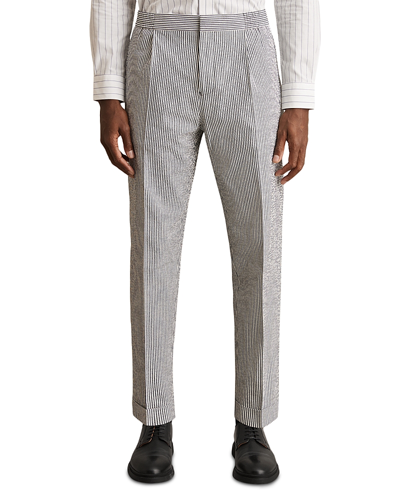 Reiss Drawstring Pinstripe Seersucker Trousers