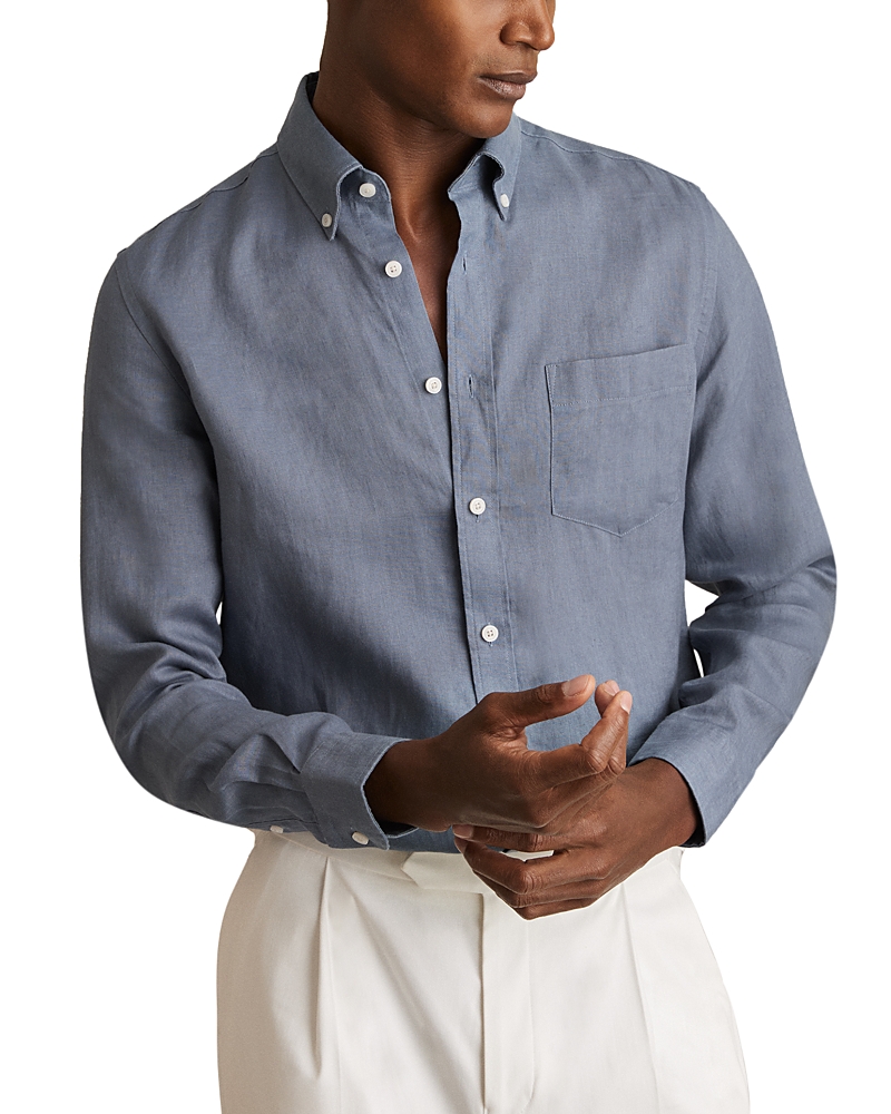 Reiss Queens Long Sleeve Button Down Linen Shirt
