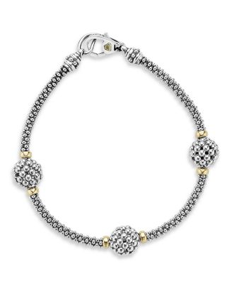 Sterling Silver Bracelet with Caviar Stations