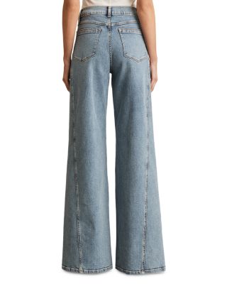 Fern Twist Seam High Rise Wide Leg Jeans in Light Blue