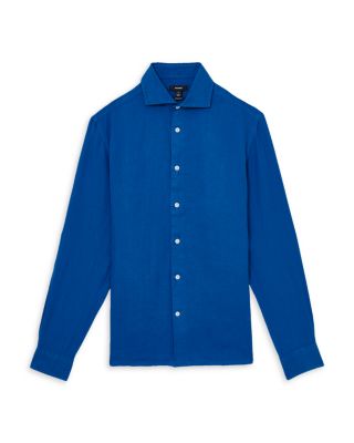 Ruban Long Sleeve Button Front Linen Shirt
