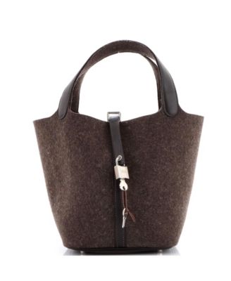 Pre-Owned HERMÈS - MM Picotin Lock Bag Felt with Leather