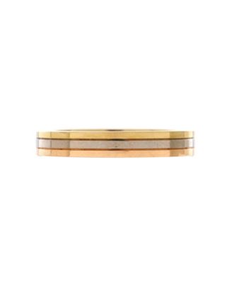 Pre-Owned Cartier 3.5mm Vendome Louis Cartier Wedding Band Ring 18K Tricolor Gold