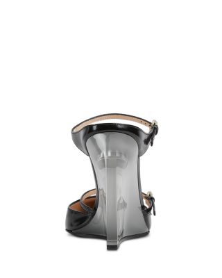 Women's Regent Snip Toe Green Wedge Heel Mules 