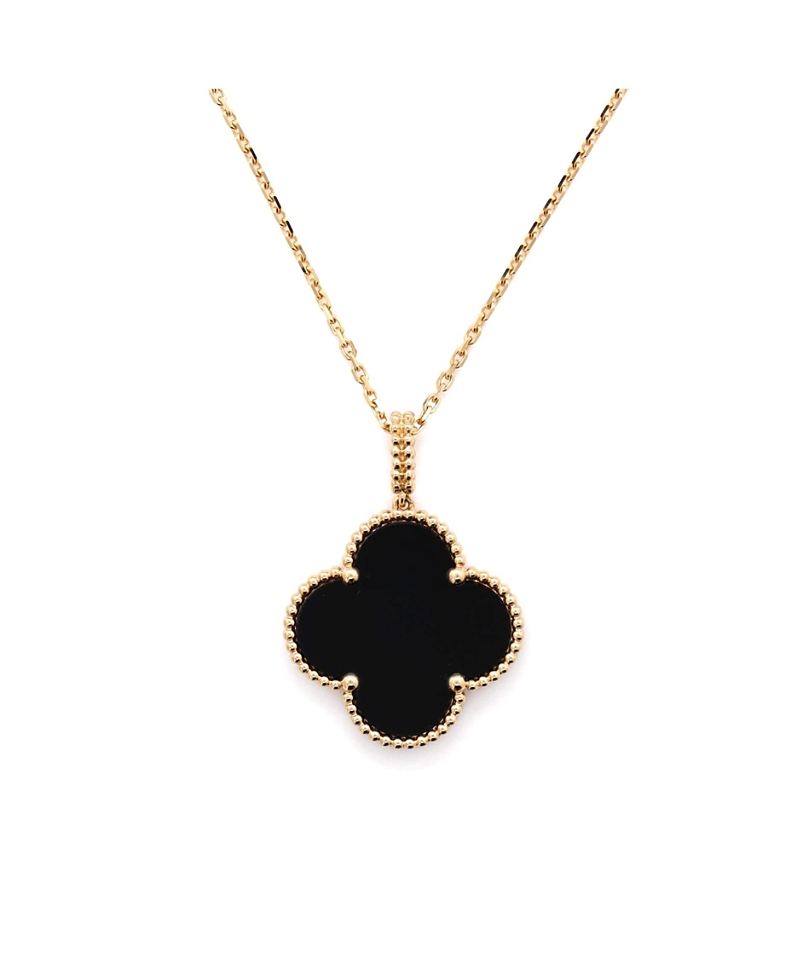 Pre-owned Pre-owned Van Cleef & Arpels Van Cleef & Arpels Magic Alhambra Pendant Necklace 18k Gold And Onyx