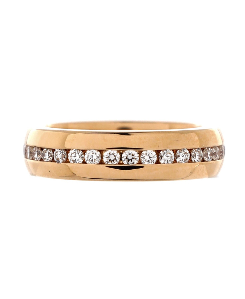 Pre-owned Pre-owned Harry Winston Harry Winston Hw Logo Band Ring 18k Rose Gold And Diamonds