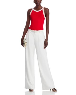 Sleeveless Color Blocked Halter Top