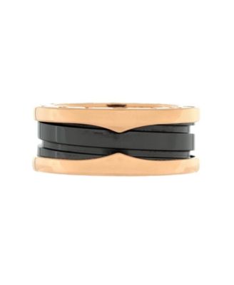 Pre-Owned Bvlgari B. Zero1 Two Band Ring 18K Rose Gold and Ceramic
