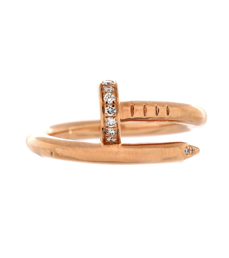 Pre-owned Pre-owned Cartier Cartier Juste Un Clou Ring 18k Rose Gold And Diamonds