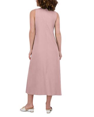 Linen&nbsp;Blend Crewneck Maxi Dress