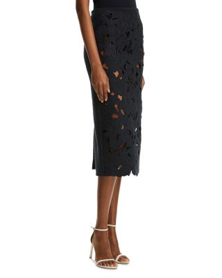 Tweed Embroidered Cutout Skirt