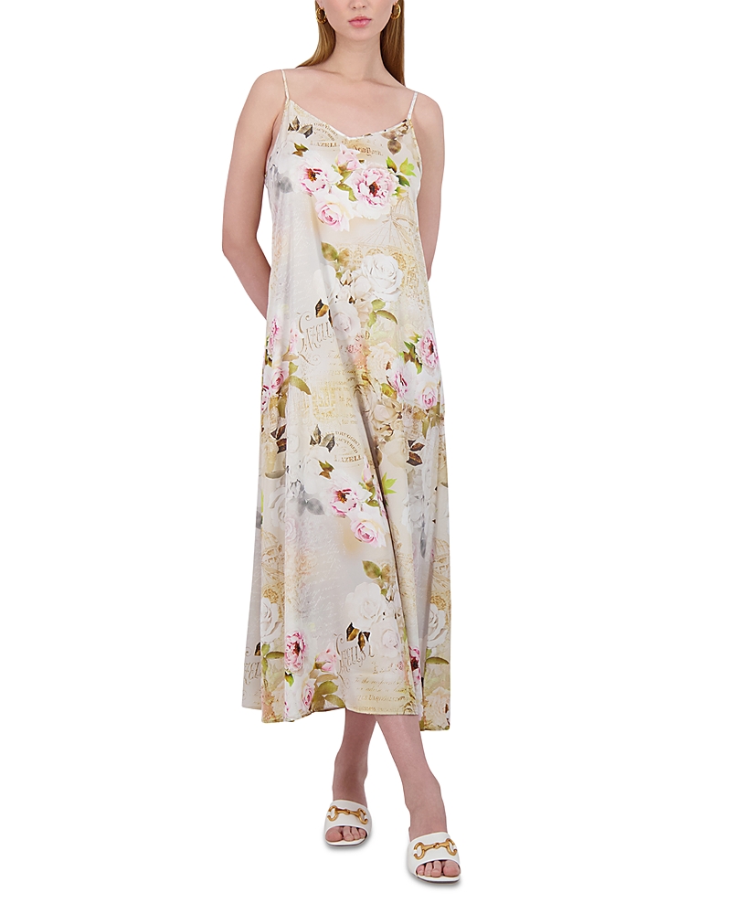 POINT SATIN SLIP DRESS
