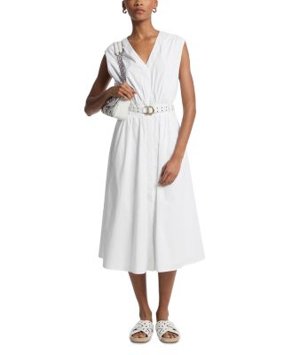 Poplin Belted Midi Dress