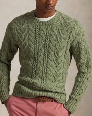Cotton Blend Fisherman&#39;s Sweater